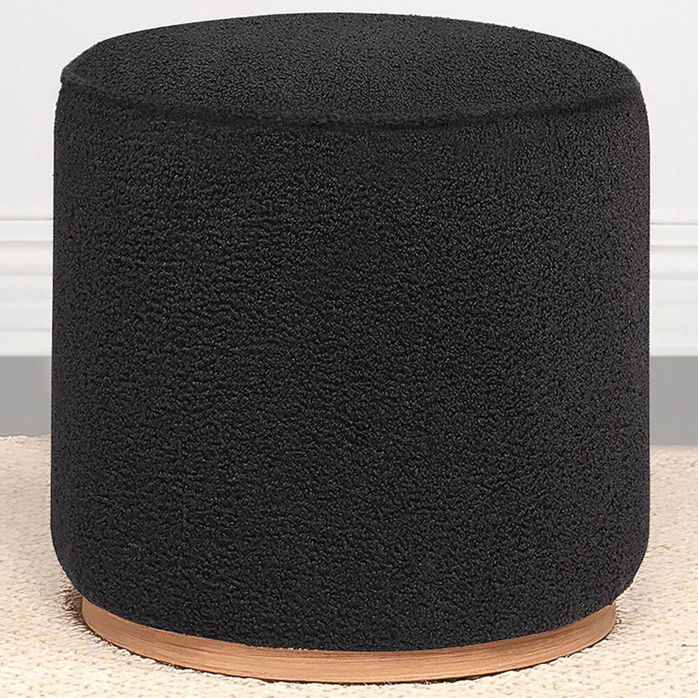 Coaster Zena Round Ottoman in Black, , large