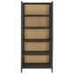 Ashley Abyard 5-Shelf Bookcase in Sandblasted Black and Natural, , large