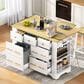 HOMLUX 51" Kitchen Island with Pull Out Trash Can Storage in White, , large