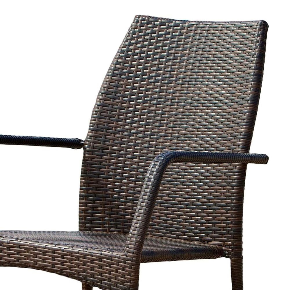 Hearth and Haven Patio Wicker Dining Chair with Sleek Frame and Tapered Leg in Brown &#40;Set of 2&#41;, , large