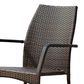 Hearth and Haven Patio Wicker Dining Chair with Sleek Frame and Tapered Leg in Brown (Set of 2), , large