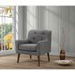 HOMLUX Tufted Back and Recessed Arm Chair in Gray, , large
