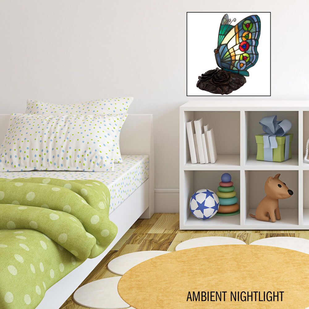 Timberlake 8.5" Tiffany Style Butterfly Lamp in Multicolor, , large