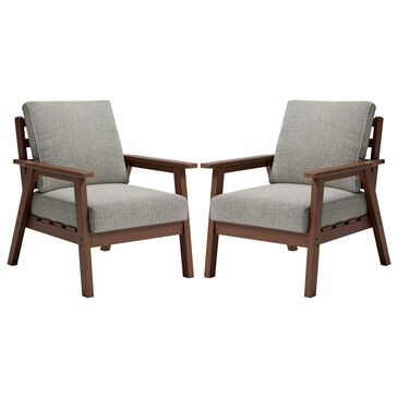 Signature Design by Ashley Emmeline Lounge Chair with Beige Cushion in Brown (Set of 2), , large