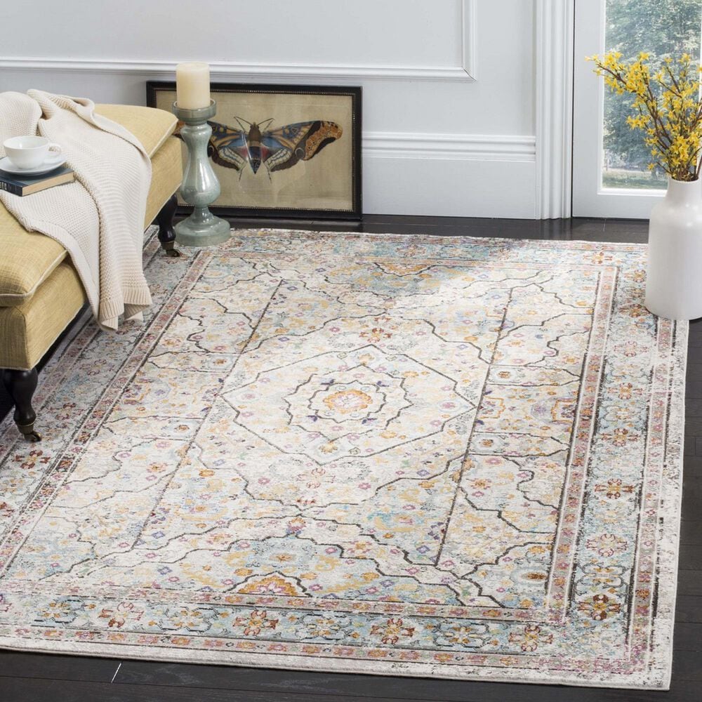 Safavieh Aria ARA199C 8&#39; x 10&#39; Cream and Blue Area Rug, , large