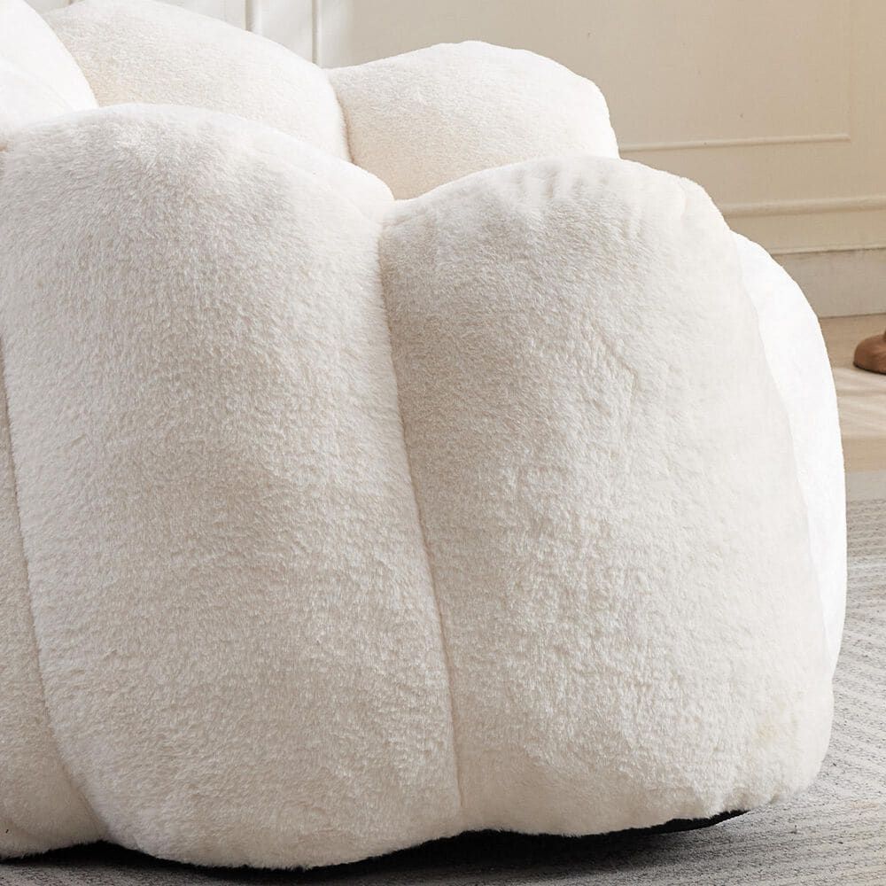 Hearth and Haven Lotus Bean Bag Chair with Pull Ring in White, , large