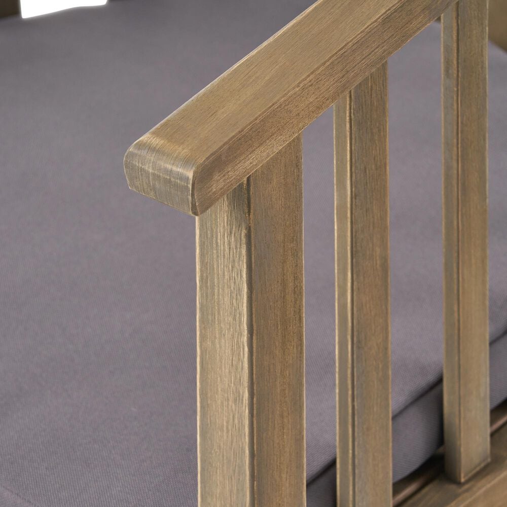 Hearth and Haven Outdoor Wooden Dining Chairs with Grey Frame in Dark Grey (Set of 2), , large