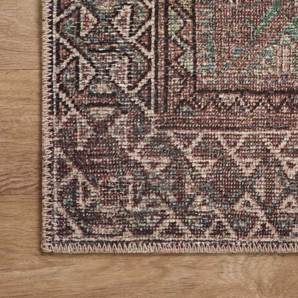 Amber Lewis x Loloi Billie 2&#39;3&quot; x 3&#39;9&quot; Aqua and Rust Area Rug, , large