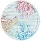 Safavieh Barbados Tropical Coral 5"3" Round Teal and White Indoor/Outdoor Area Rug, , large