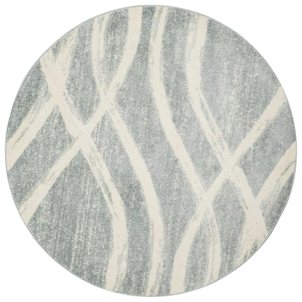 Safavieh Adirondack ADR125T 6&#39; Round Cream and Slate Area Rug, , large