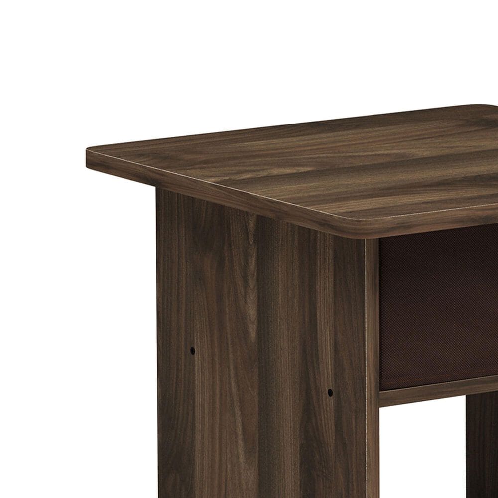 HOMLUX 1-Drawer Modern Nightstand with Open Shelf in Columbia Walnut, , large