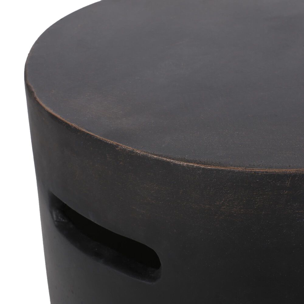 Hearth and Haven Outdoor Cylindrical Side Table with Integrated Handle Cutout in Copper, , large
