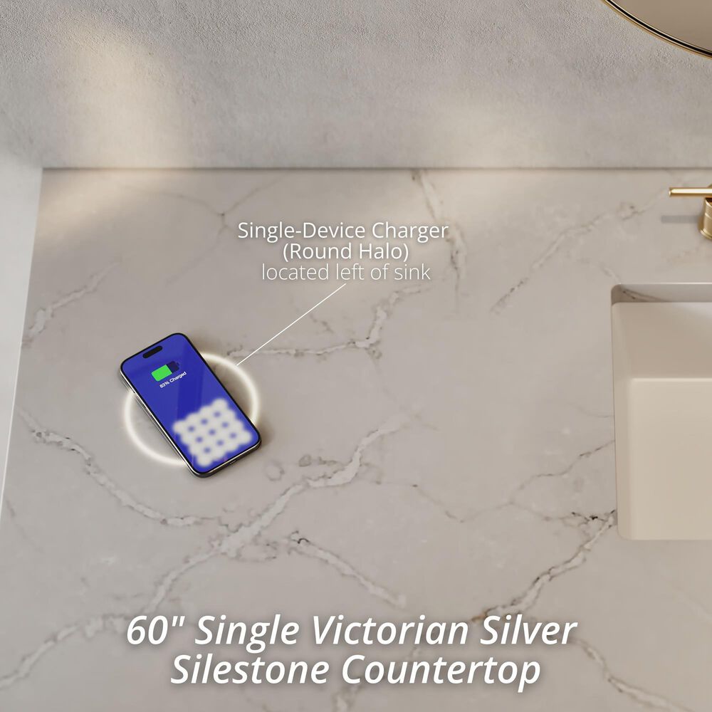 James Martin Vanities Brittany 60" Single Bathroom Vanity in Victory Blue with 3 cm Eternal Jasmine Pearl Silestone Top, Rectangular Sink and FreePower Wireless Charger, , large