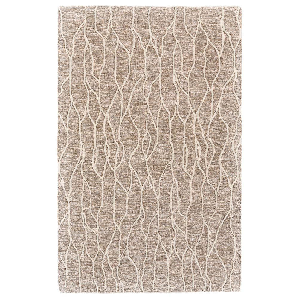 Feizy Enzo 5" x 8" Ivory and Gray Area Rug, , large