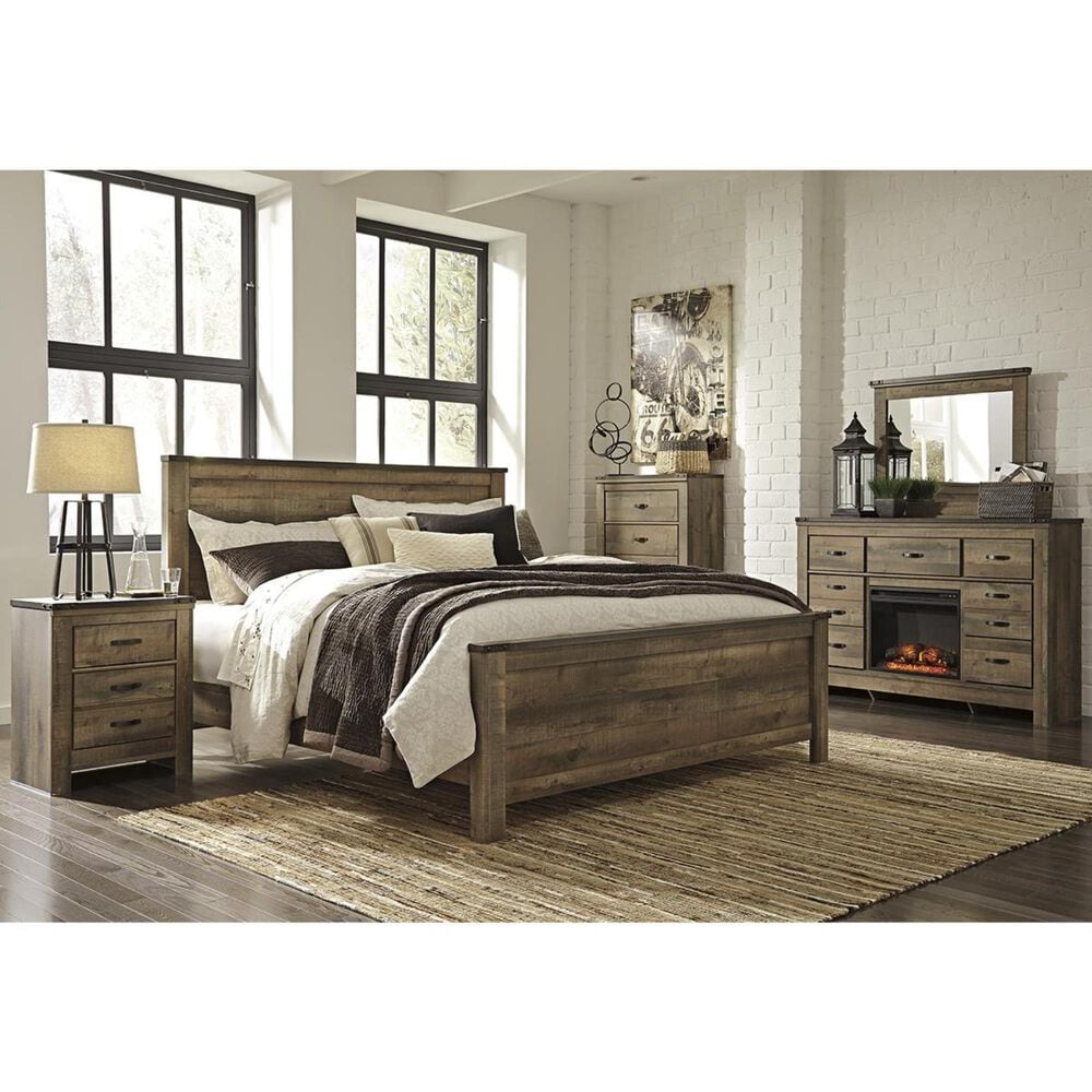 Ashley Trinell King Panel Bed in Brown, , large