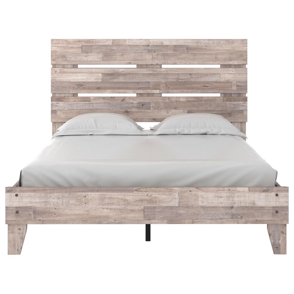 Ashley Neilsville Queen Panel Platform Bed in Whitewash, , large