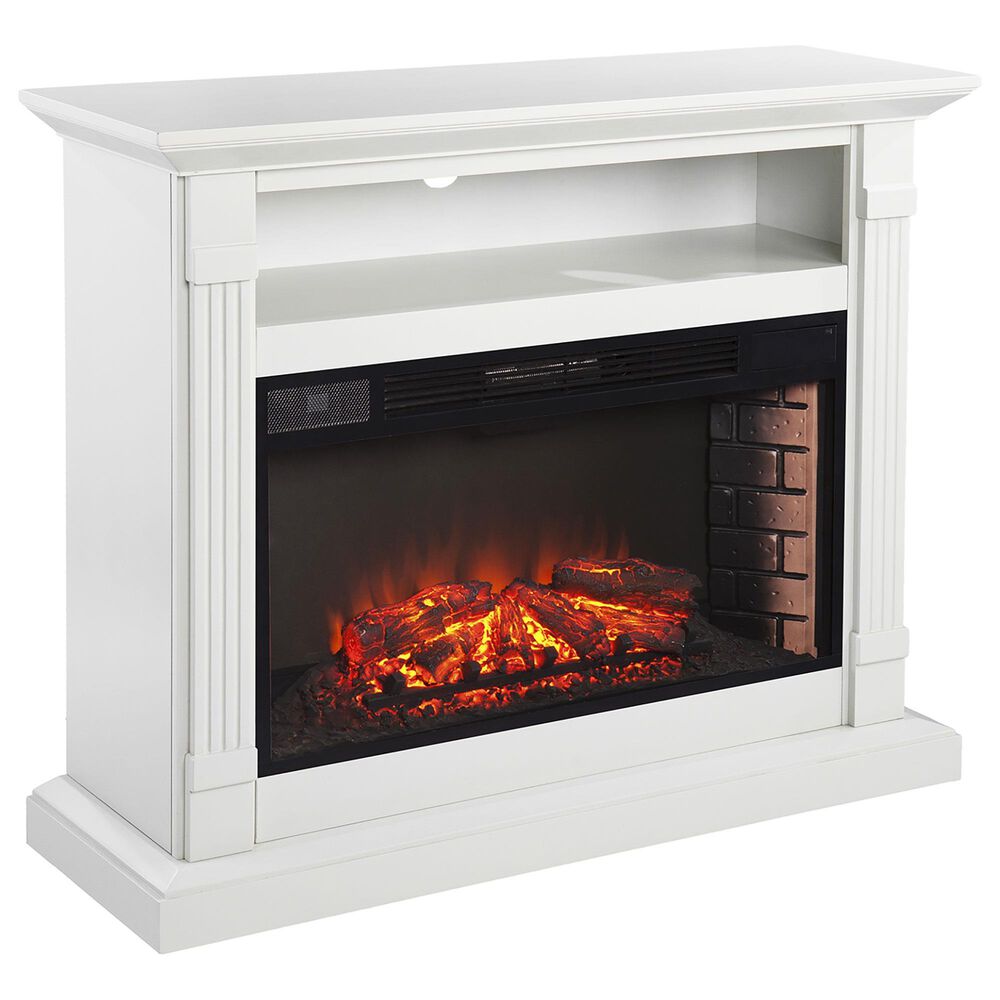 Southern Enterprises Willarton Electric Fireplace with Media Storage in Light Gray, , large