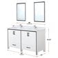 Lexora Home Ziva 60" Double Bathroom Vanity in White with 2 cm White Quartz Top and Rectangular Sinks, , large