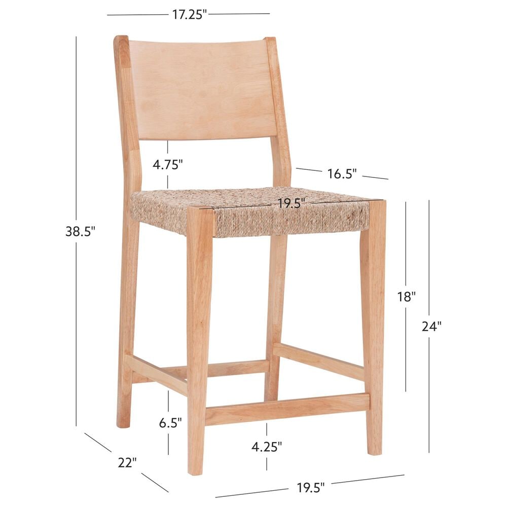 Linon Home Decor Cadence Counter Stool in Natural (Set of 2), , large