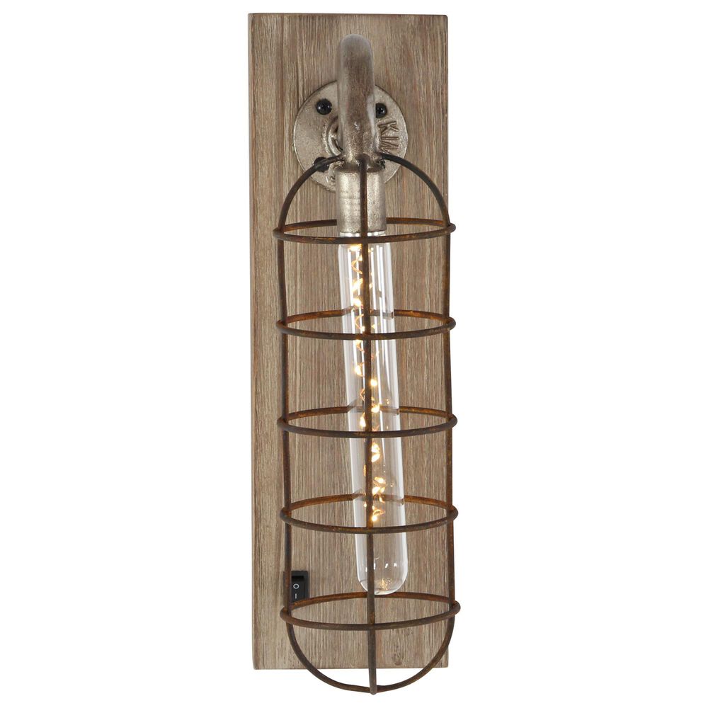 Maple and Jade LED Wall Sconce in Brown and Silver, , large