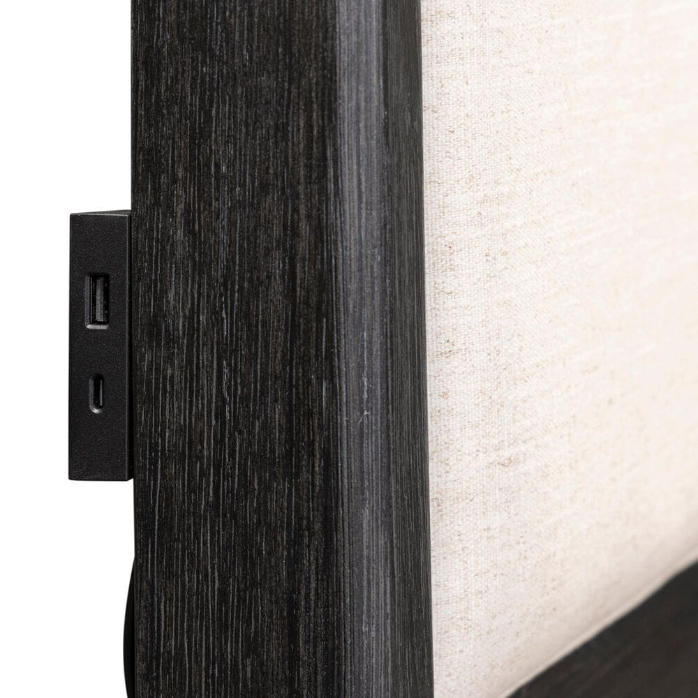 Riva Ridge Ambrose King Panel Bed with Two Nightstands in Obsidian Mist, , large