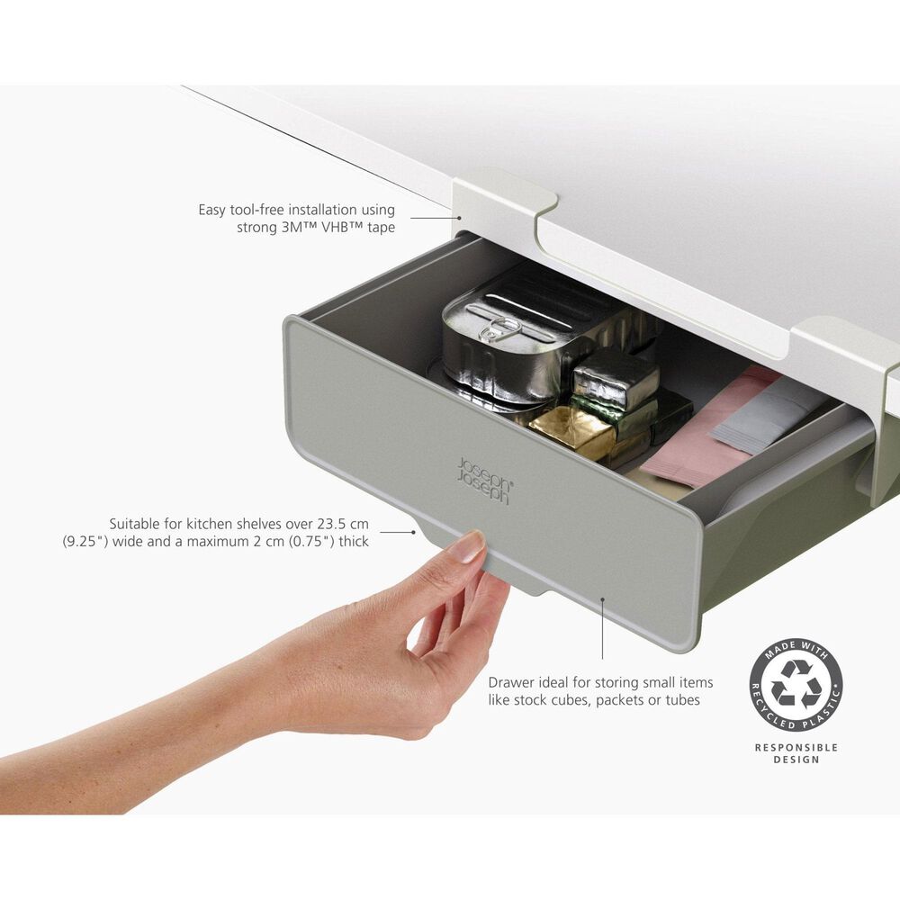 Joseph Joseph CupboardStore Under-Shelf Drawer in Grey, , large