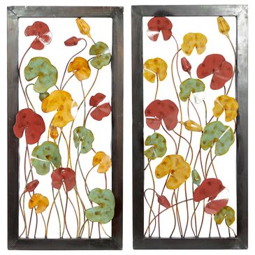 Maple and Jade 30" x 14" Wall Decor in Espresso, Yellow, Red and Light Green (Set of 2), , large