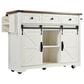 HOMLUX 54" Kitchen Island with Sliding Barn Door in White, , large
