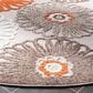 Safavieh Cabana CBN676C 6"7" Round Beige and Orange Indoor/Outdoor Area Performance Rug, , large