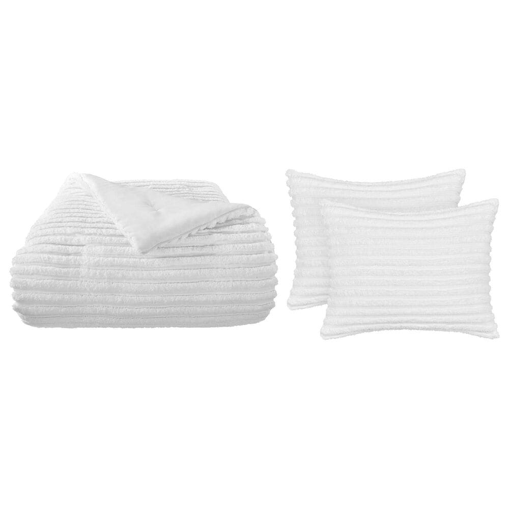 J. Queen New York Darby 3-Piece Full/Queen Comforter Set in White, , large