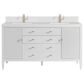 James Martin Vanities Myrrin 60" Double Vanity in Bright White with Single Hole and 3 cm White Zeus Quartz Top & Backsplash, , large
