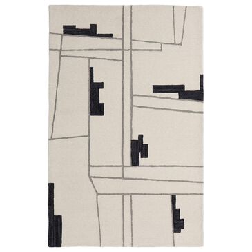 Feizy Rugs Maguire 8902F 2" x 3" Ivory and Black Area Rug, , large