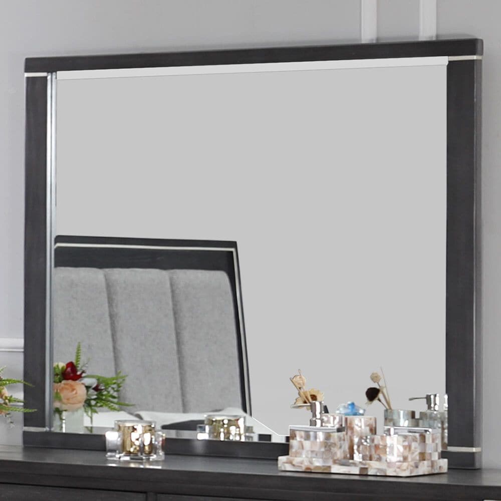 New Heritage Design Odessa Dresser Mirror in Charcoal Gray, , large