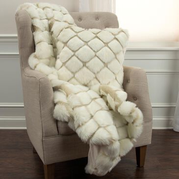 Rizzy Home Squares 50" x 60" Throw in Ivory, , large