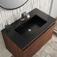James Martin Vanities Mantova 31.5" Single Vanity in Mid-Century Walnut and Brushed Nickel with 3 cm Charcoal Black Composite Stone Top and Rectangular Sink, , large