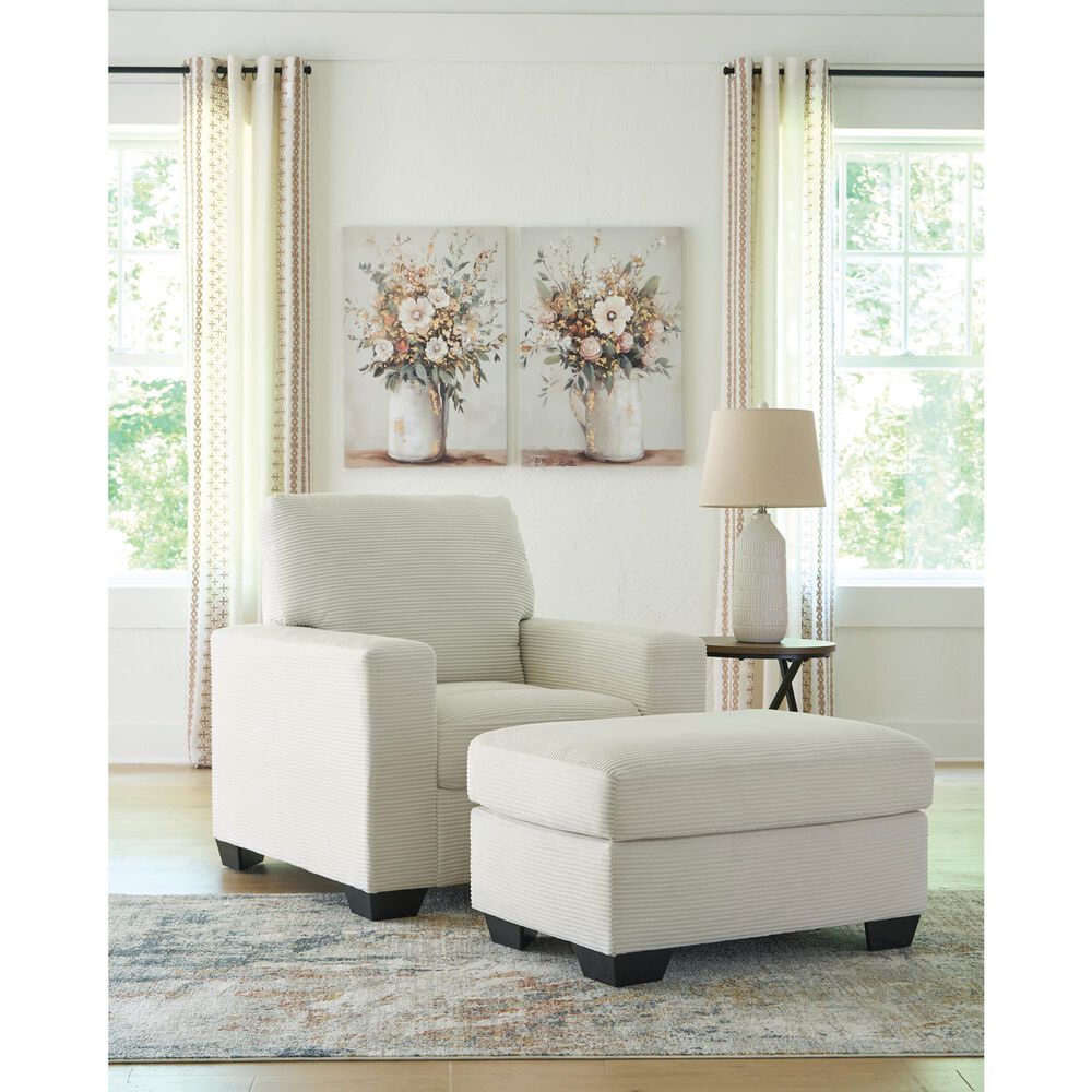 Ashley Greenbriar Ottoman in Ivory, , large