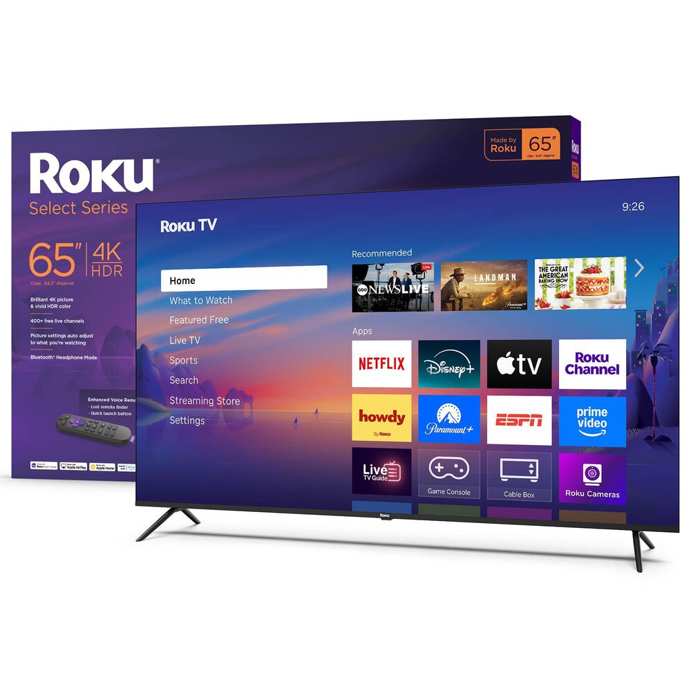 Roku 65" Class Select Series 4K LED in Black - Smart TV, , large