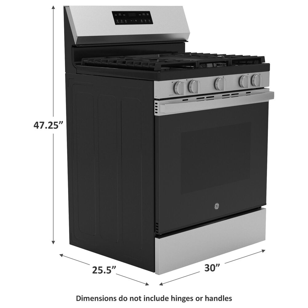 GE Appliances 30&quot; Freestanding Gas Range with 5 Burners in Stainless Steel and Black, , large