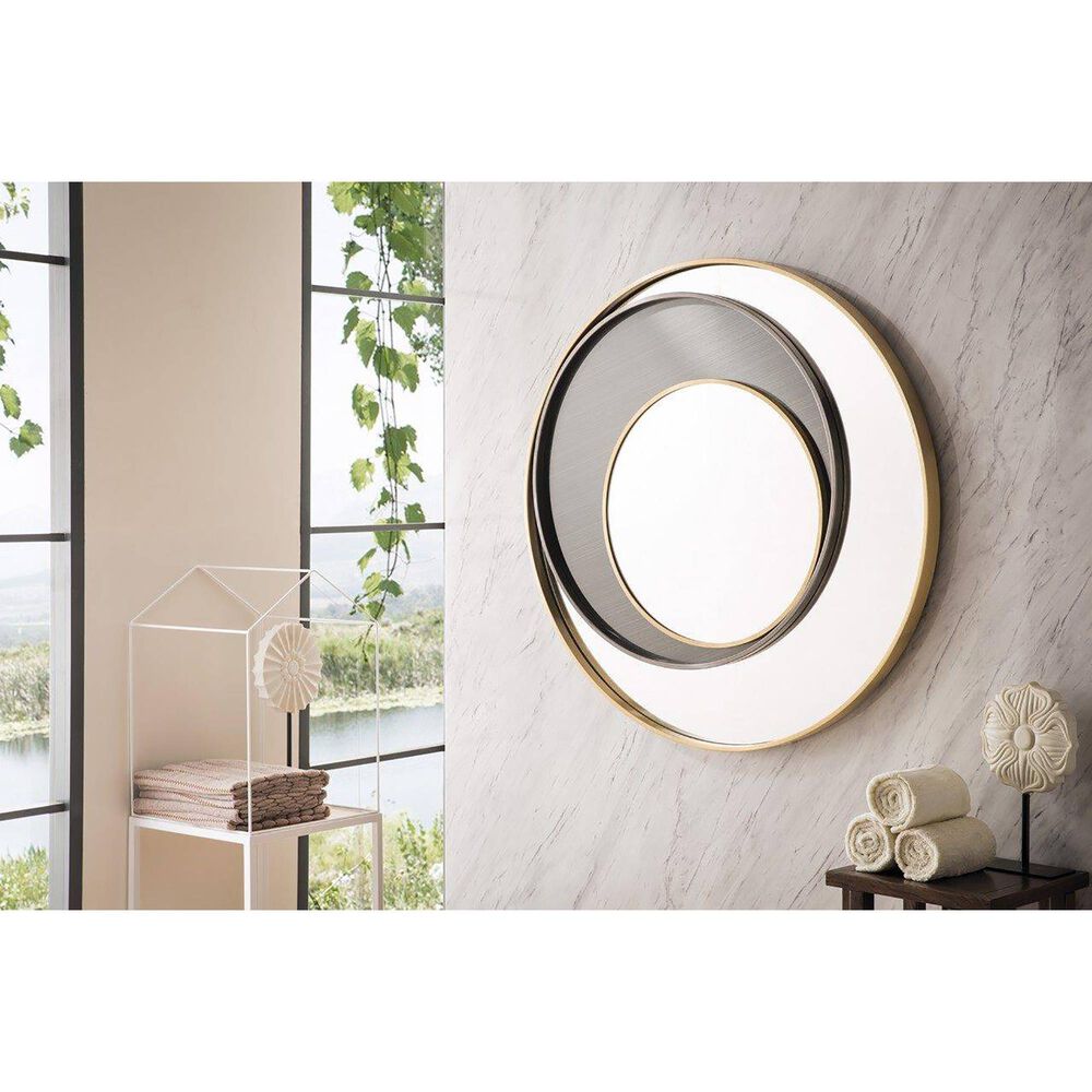 James Martin Vanities Cosmos 35.4&quot; Mirror in Radiant Gold and Onyx, , large