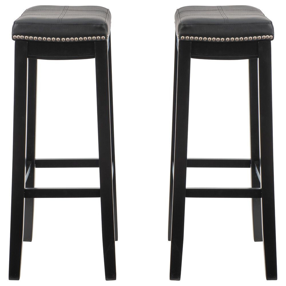 Linon Home Decor Claridge Bar Stool in Black (Set of 2), , large