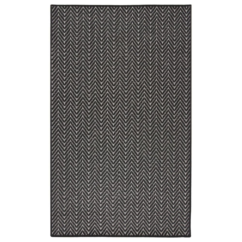 Nourison Horizon HOZ02 Black 3" x 5" Indoor/Outdoor Area Rug, , large