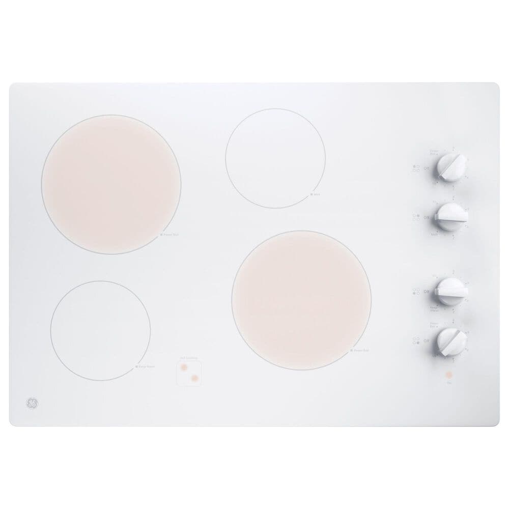 GE Appliances 30&quot; Built-In Knob Control Electric Cooktop in White, , large