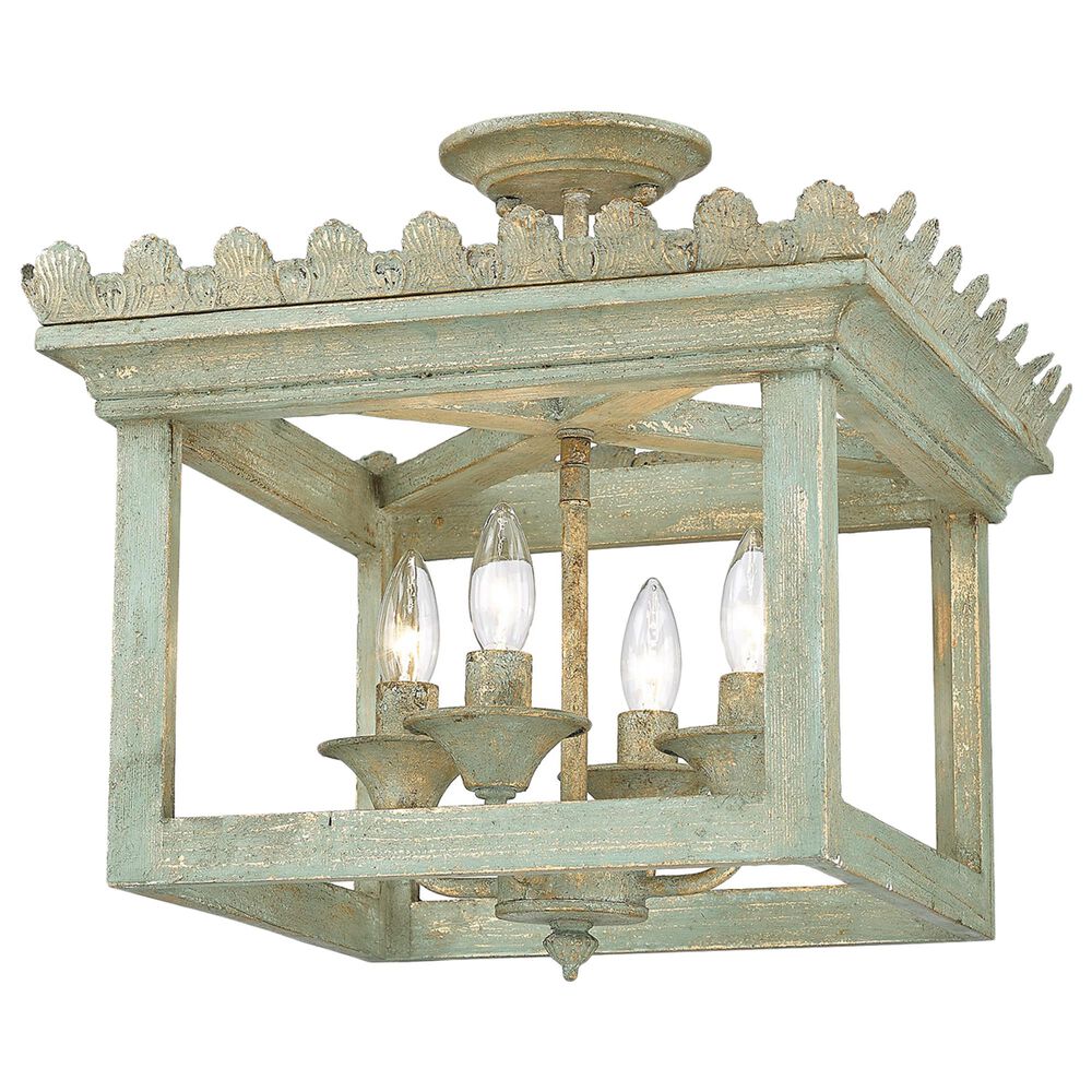 Golden Lighting Finley Semi-Flush in Cottage Sage, , large