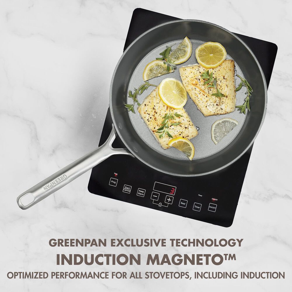 Green Pan GP5 Hard Anodized Color 9.5" and 11" Open Frypan Set in Cloud Cream, , large