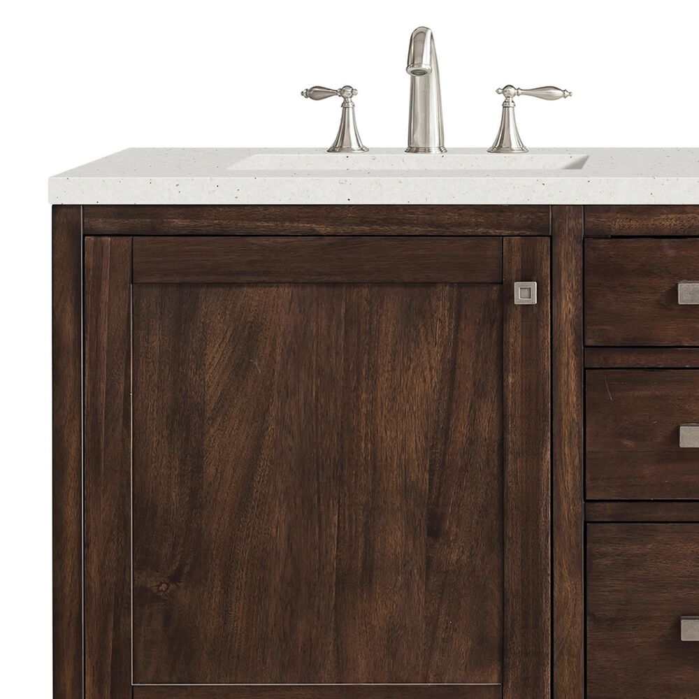 James Martin Vanities Addison 60&quot; Double Bathroom Vanity in Mid-Century Acacia with 3 cm Lime Delight Quartz Top and Rectangular Sinks, , large