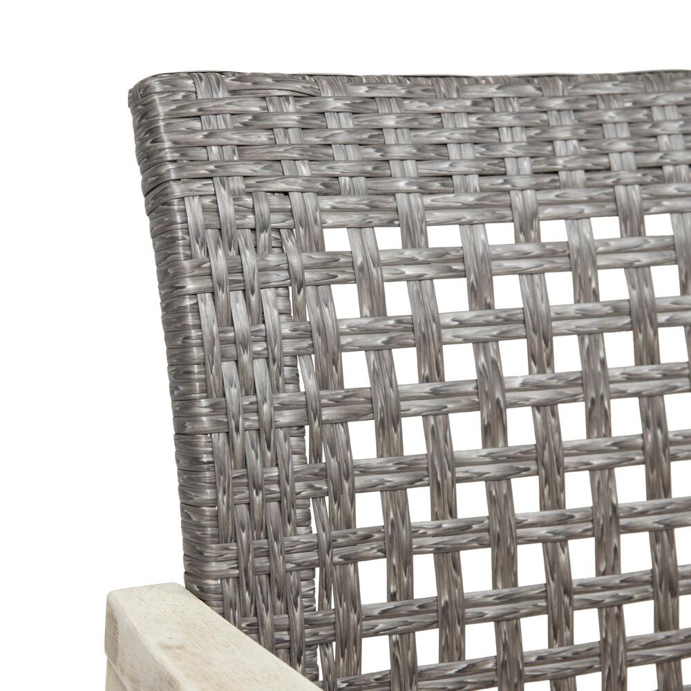 Hearth and Haven Hampton Outdoor Dining Chair in Black and Light Grey (Set of 2), , large