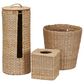 Household Essentials 3-Piece Wicker Bathroom Accessories Set with Toilet Tissue Stand, Wastebasket and Tissue Box in Brown, , large