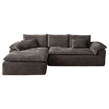 HOMLUX 112" Modern Sectional Sofa with Curved Armrests in Gray, , large