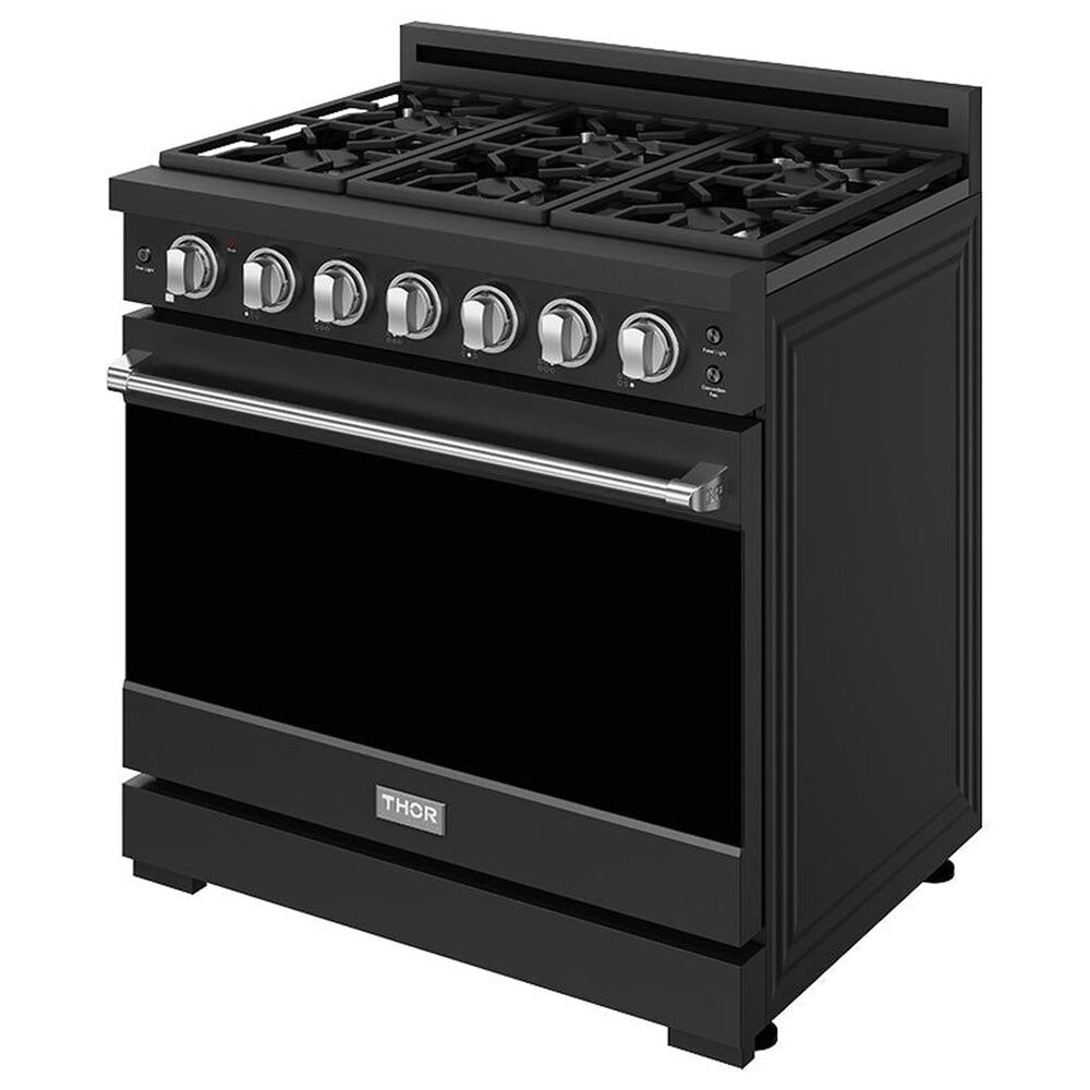 Thor Kitchen Gordon Ramsay 6 Cu. Ft. Professional Liquid Propane Range with Stainless Steel Handle Kit in Black, , large
