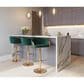 Lumisource Claire Swivel Barstool with Green Cushion in Gold (Set of 2), , large